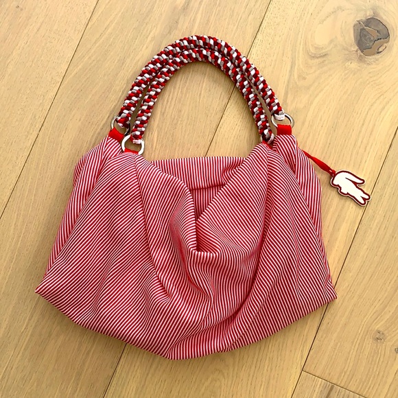 Lacoste Candy Cane Stripe Hobo Bag - Picture 1 of 14